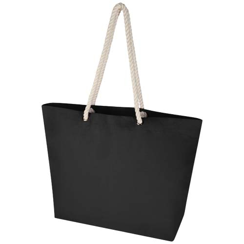 Tote bag de plage personnalisé coton recyclé 270g Florida Noir / Noir